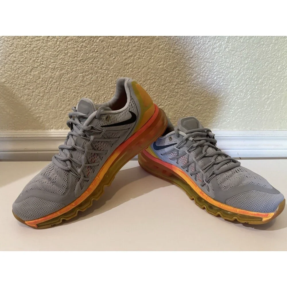 Nike Air Max 2015 Men’s Size 10.5 Wolf Grey Total Orange 698902-080
